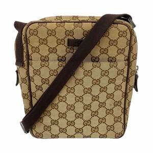 Gucci GG Canvas Shoulder Bag 122759 Brown Women's